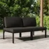 Dvivietė sodo sofa su pagalvėlėmis, antracito, aliuminis