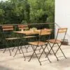 Sulankstomas bistro komplektas, 5 dalių, akacija ir plienas