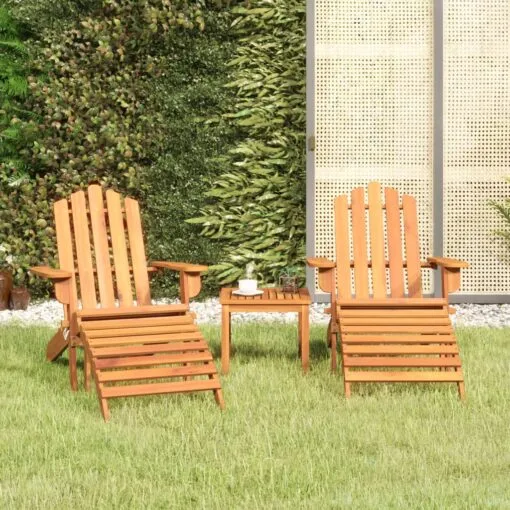 Sodo adirondack komplektas, 3 dalių, akacijos medienos masyvas