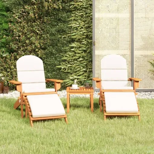 Sodo adirondack komplektas, 3 dalių, akacijos medienos masyvas