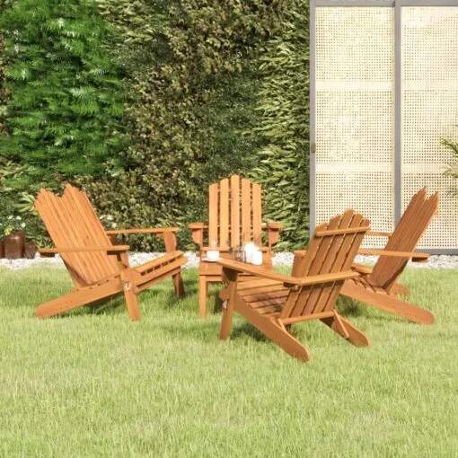 Sodo adirondack komplektas, 5 dalių, akacijos medienos masyvas