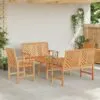 Rudas sodo poilsio komplektas iš kietos akacijos medienos