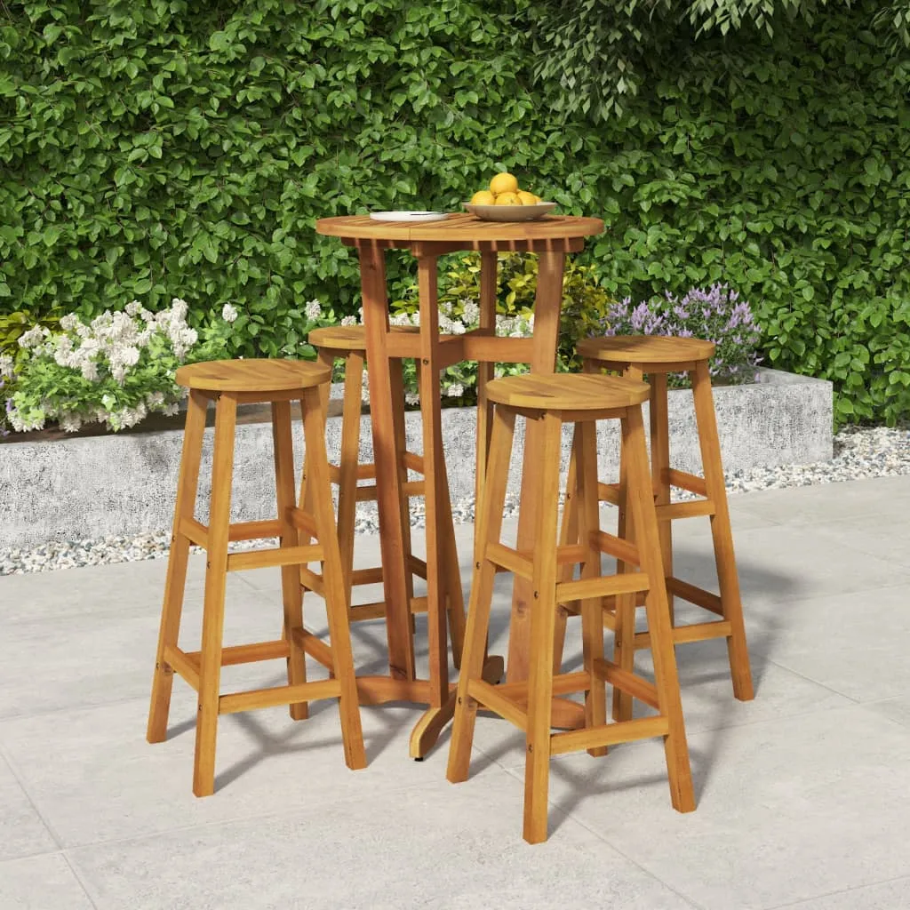 ba-vd103926-1 Sodo baro baldų komplektas, 5 dalių, akacijos medienos masyvas