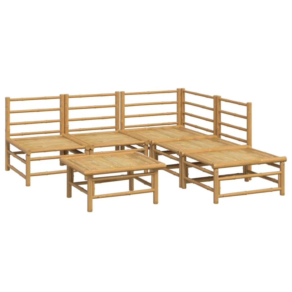 ba-vd104040-3 Bambukinis sodo komplektas su pilkomis pagalvėlėmis lauko terasai