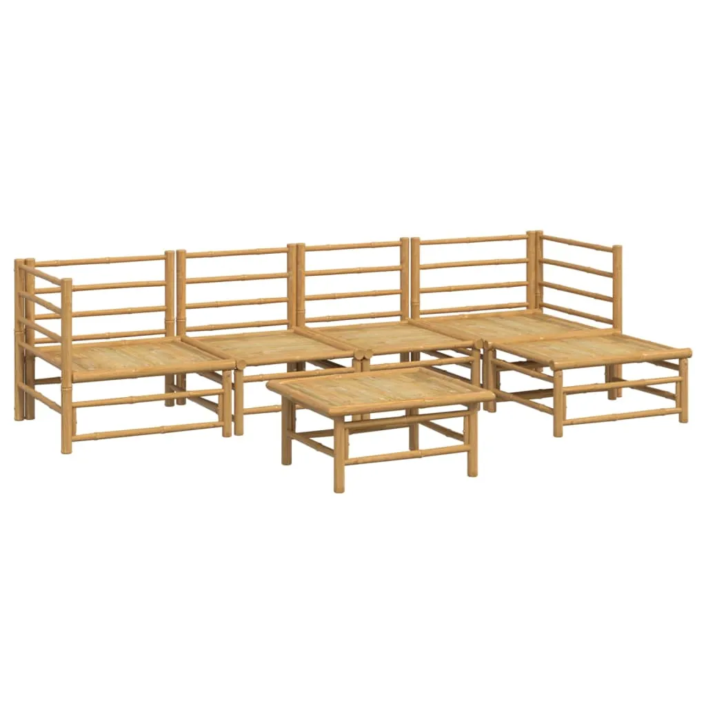 ba-vd104041-3 Bambukinis sodo komplektas su pilkomis pagalvėlėmis