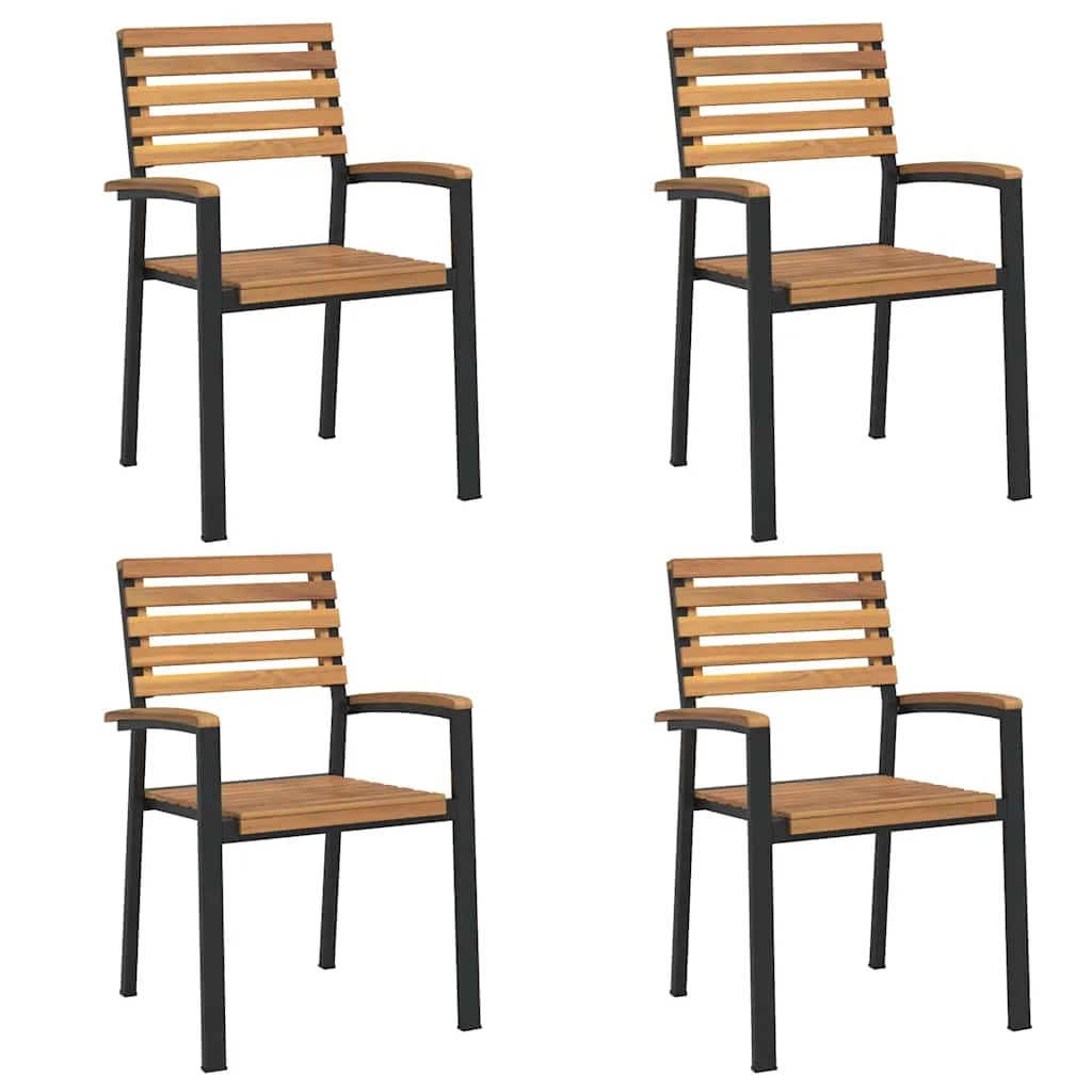 ba-vd104212-2 Akacijos medienos ir metalo sodo valgomojo komplektas lauke