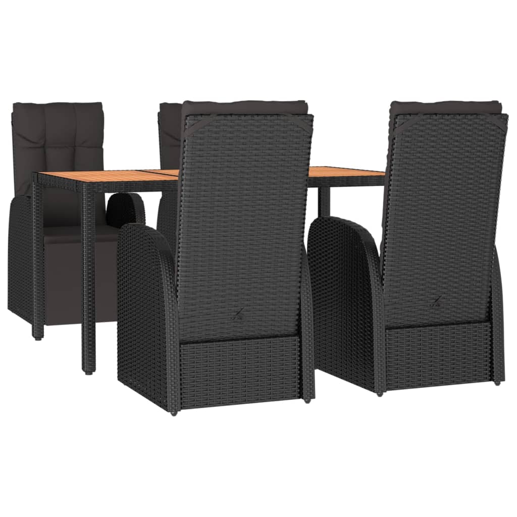 ba-vd104463-2 Juodas poliratano sodo komplektas su akacijos mediena