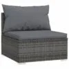 Pilka poliratano trivietė sofa su minkštomis pagalvėlėmis