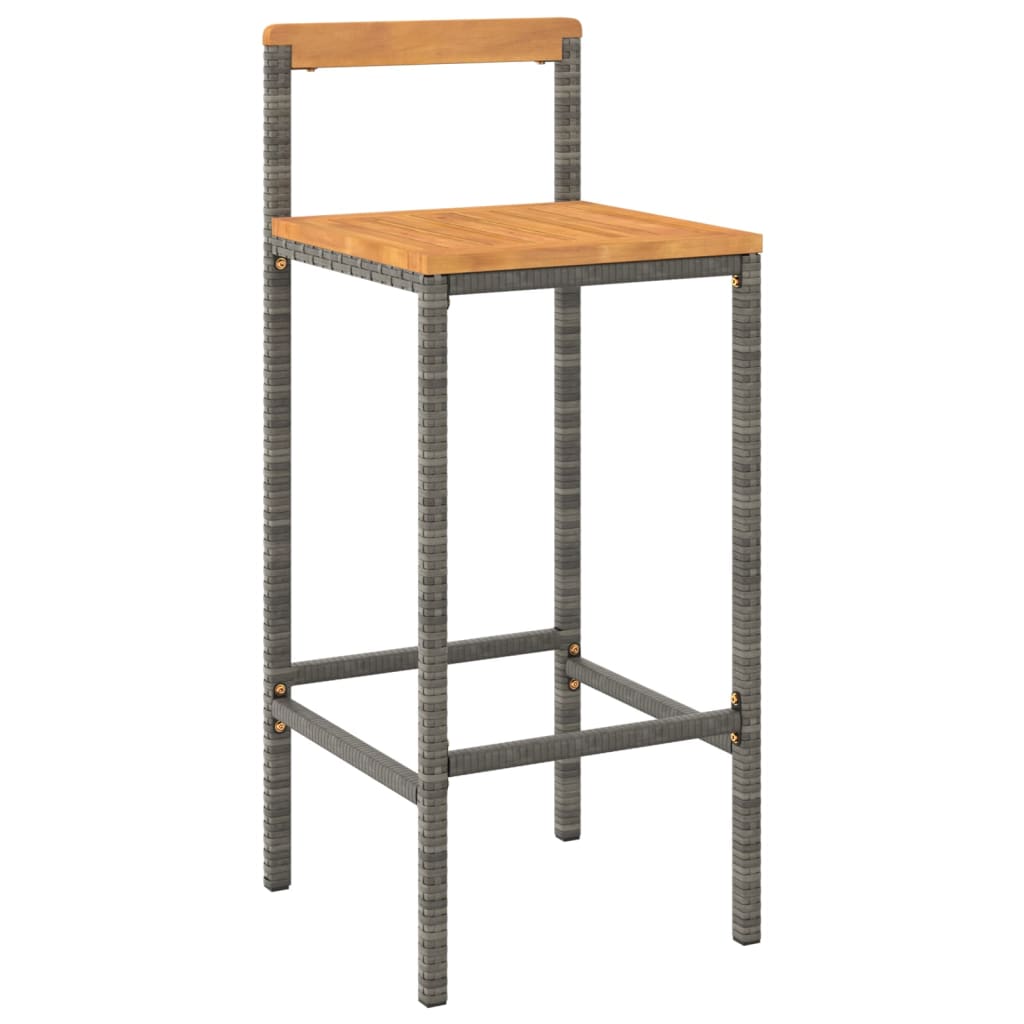 Pilkas sodo baro komplektas iš poliratano ir akacijos
