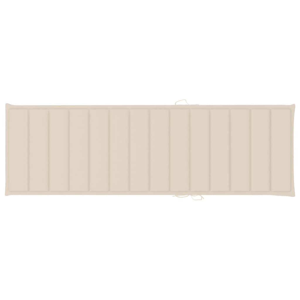 Akacijos medienos sodo saulės gultas su patogiu čiužinuku