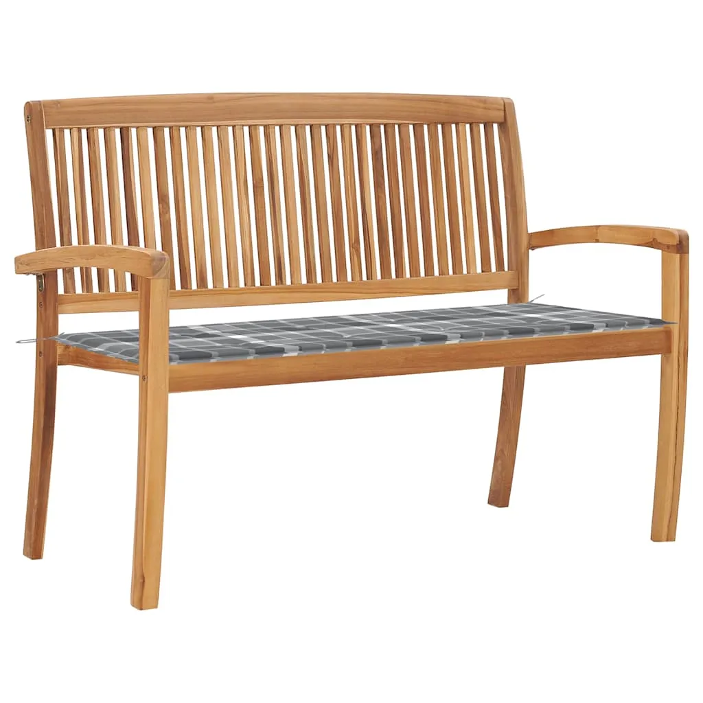 Sudedamas sodo suoliukas su pagalvėle, 128,5cm, tikmedis
