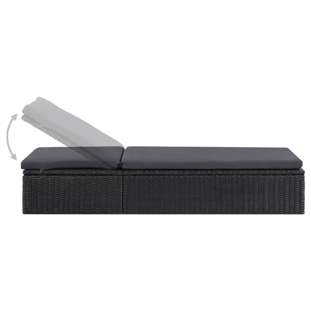 Juodos ir tamsiai pilkos spalvos poliratano saulės gultas