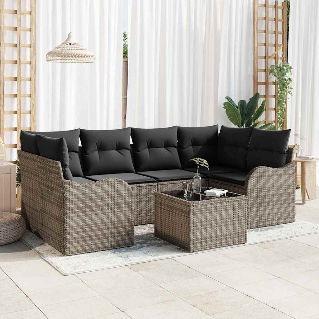 Sodo Sofų Rinkinys Pilka 55 x 55 x 37 cm poliratanas