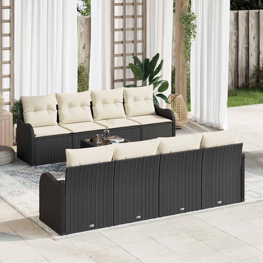 Sodo Sofų Rinkinys Juoda 55 x 55 x 37 cm poliratanas