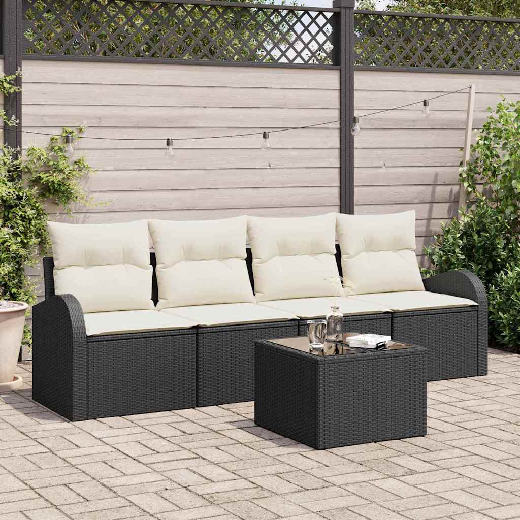 Sodo Sofų Rinkinys Juoda 55 x 55 x 37 cm poliratanas
