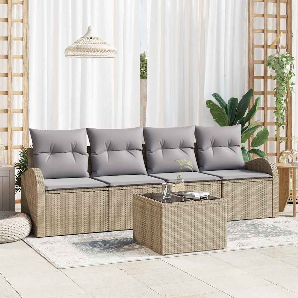 Sodo Sofų Rinkinys Smėlio 55 x 55 x 37 cm poliratanas