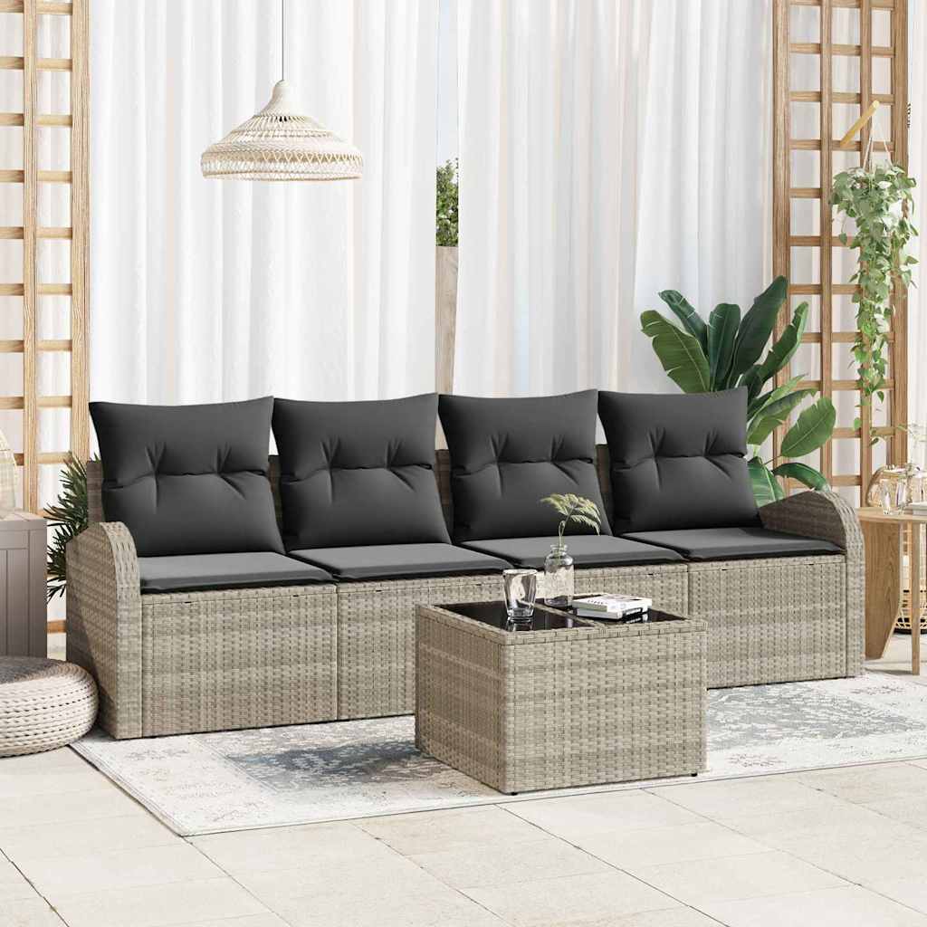 Sodo Sofų Rinkinys Šviesiai pilka 55 x 55 x 37 cm poliratanas