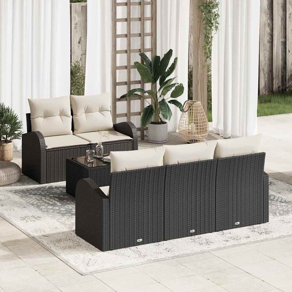Sodo Sofų Rinkinys Juoda 55 x 55 x 37 cm poliratanas