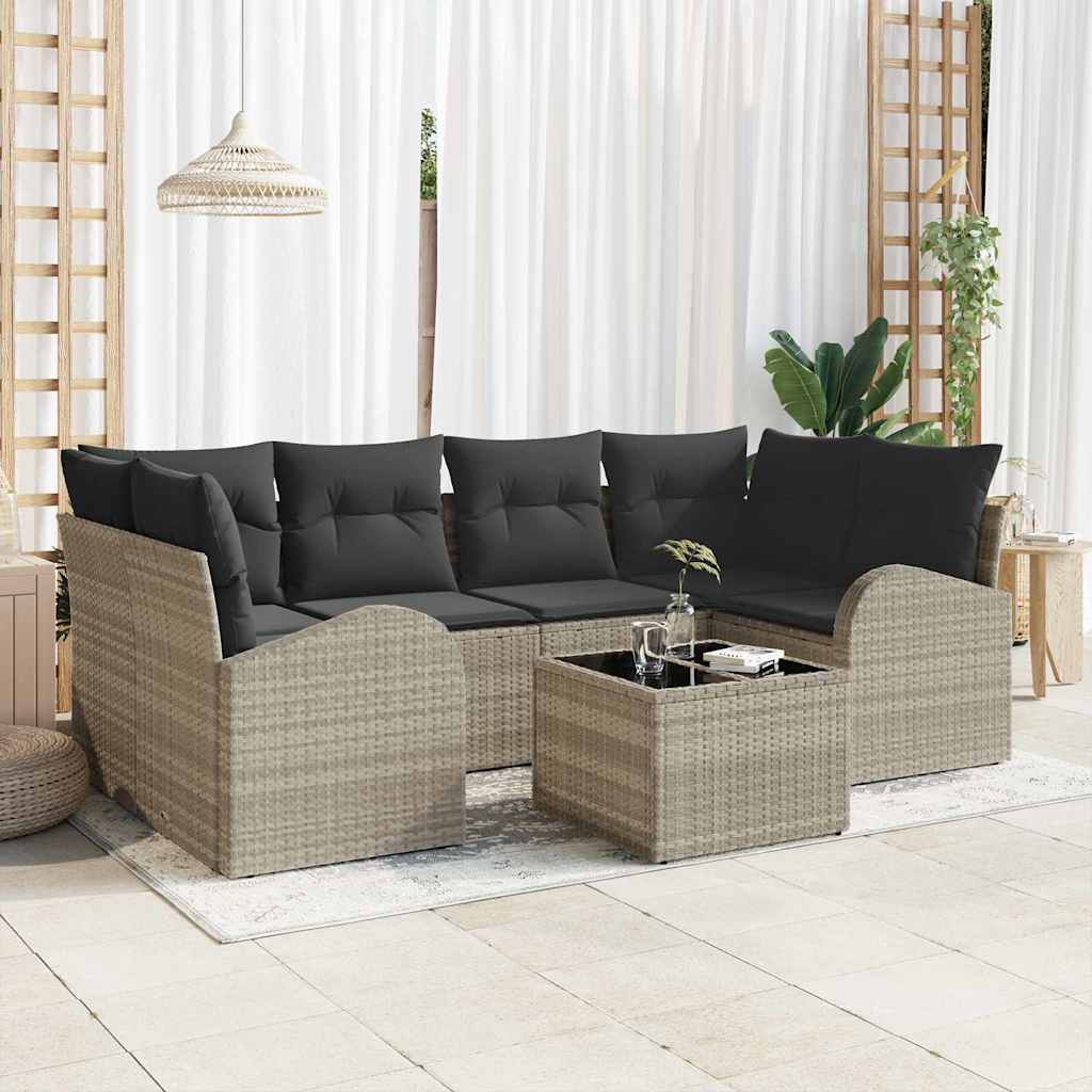 Sodo Sofų Rinkinys Šviesiai pilka 55 x 55 x 37 cm poliratanas