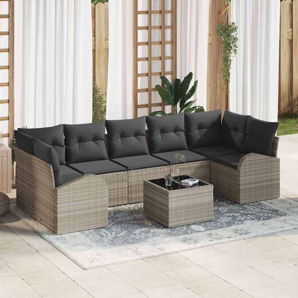 Sodo Sofų Rinkinys Šviesiai pilka 55 x 55 x 37 cm poliratanas