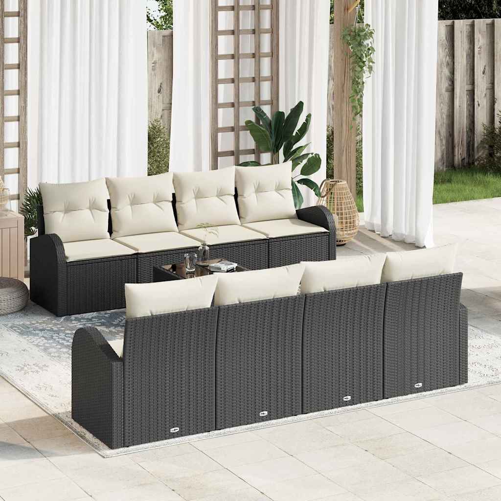 Sodo Sofų Rinkinys Juoda 55 x 55 x 37 cm poliratanas