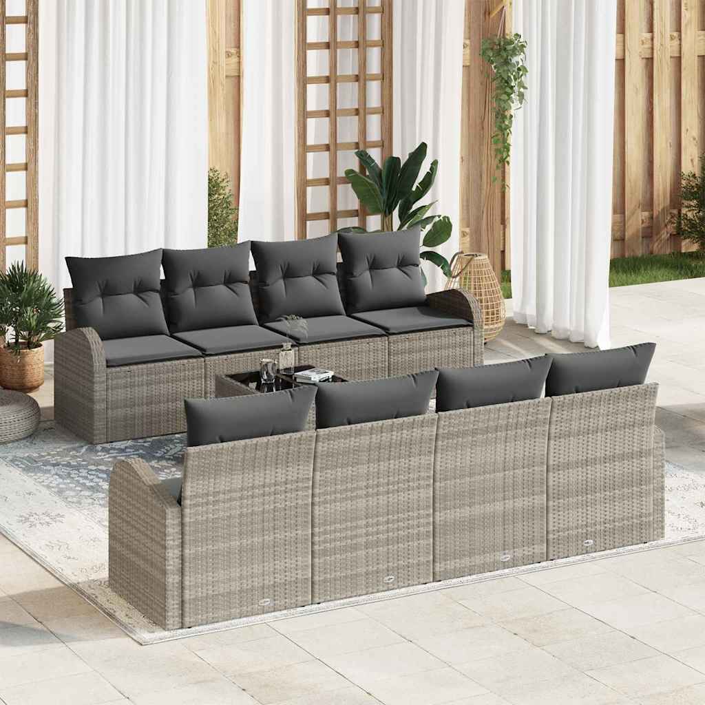 Sodo Sofų Rinkinys Šviesiai pilka 55 x 55 x 37 cm poliratanas