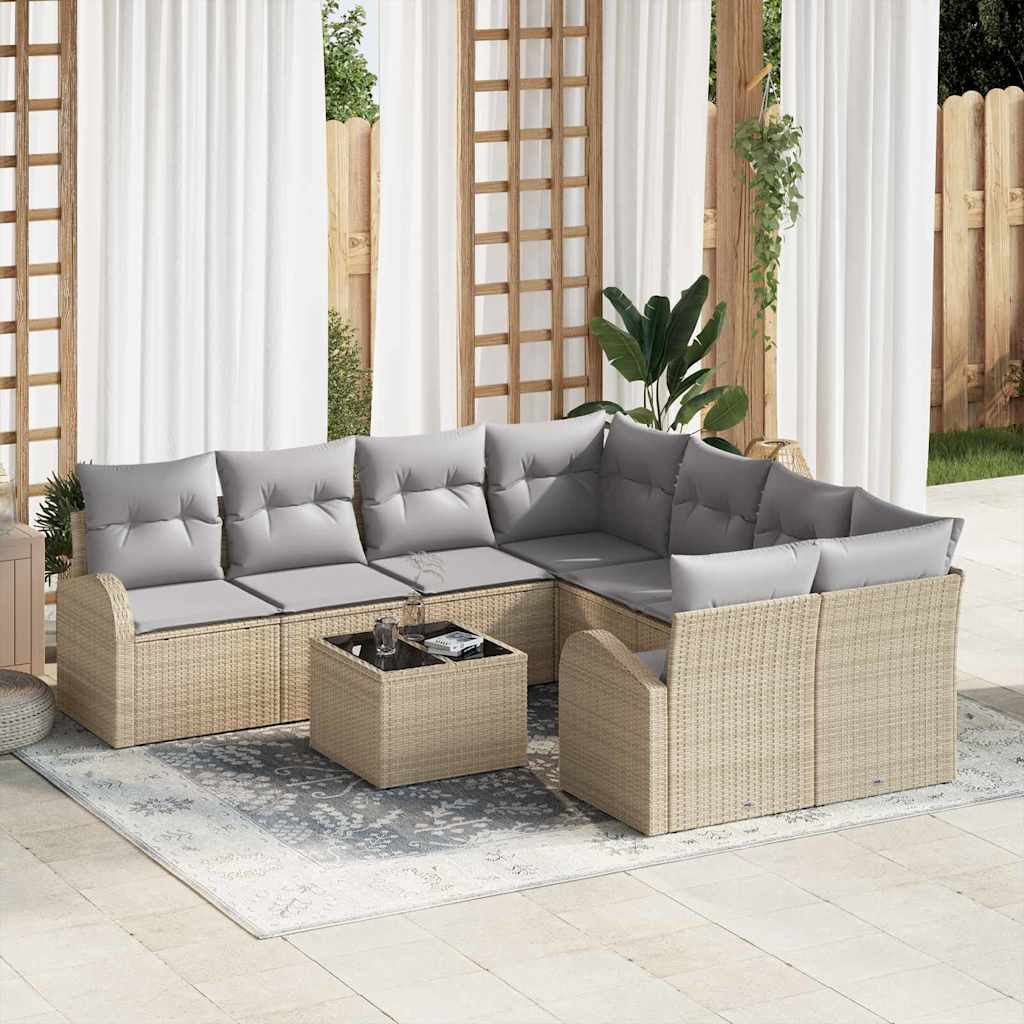 Sodo Sofų Rinkinys Smėlio 55 x 55 x 37 cm poliratanas