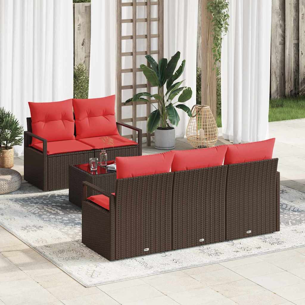 Sofos komplektas 6 pcs Ruda ir raudona poliratanas