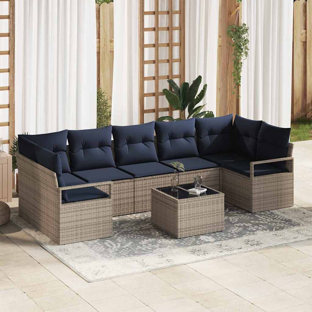 Sofos komplektas 8 pcs Pilka poliratanas