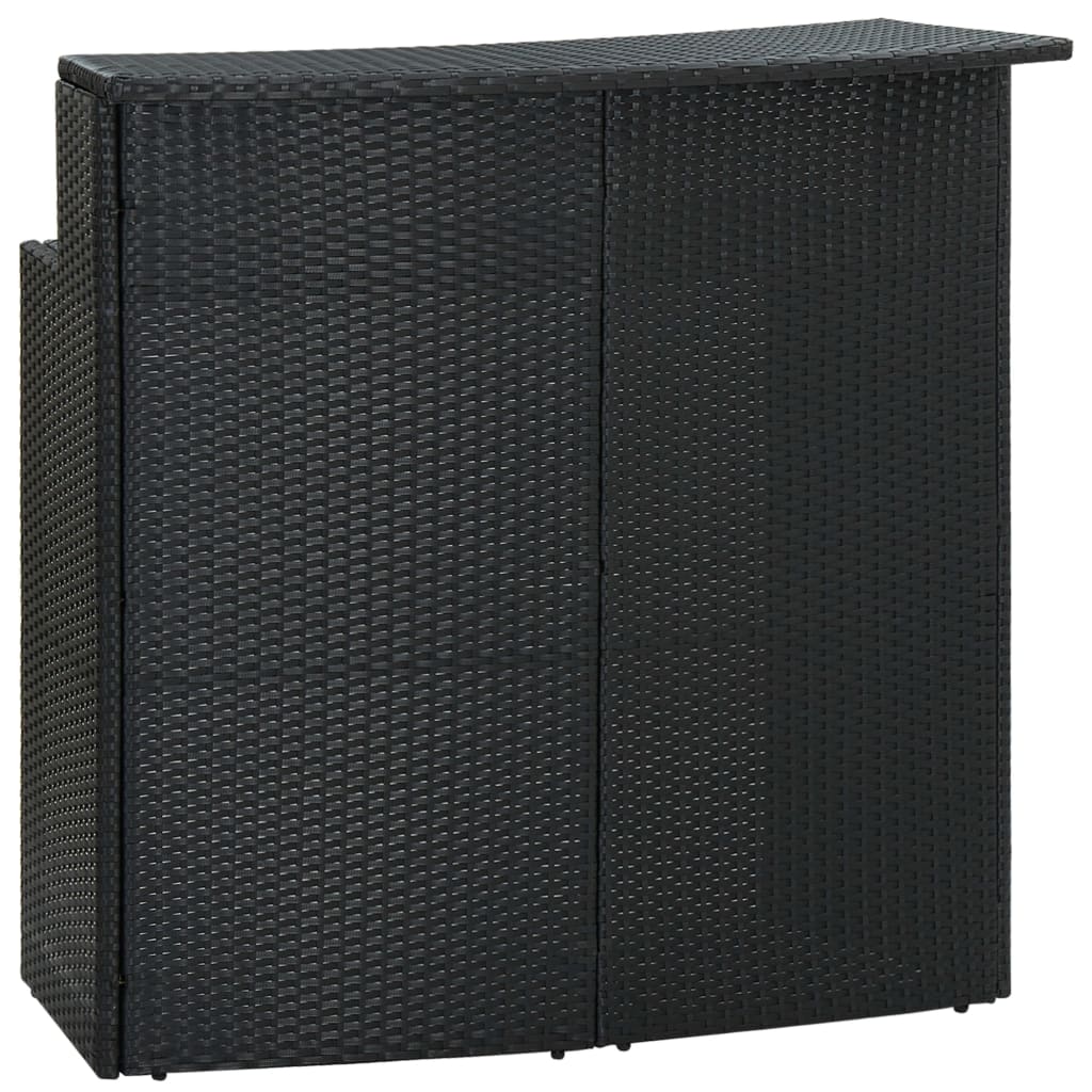 Sodo baro staliukas, juodos spalvos, 120x55x110cm, poliratanas