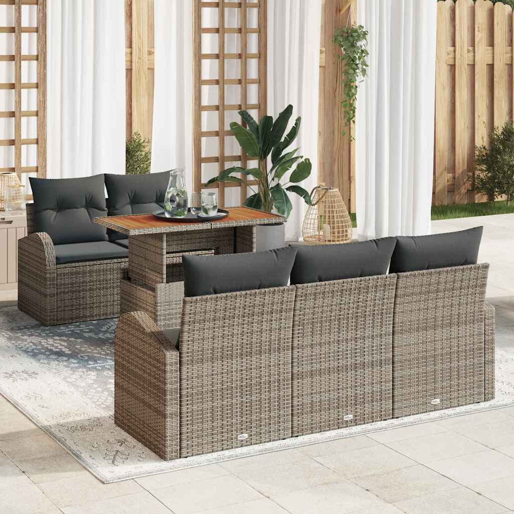 Sodo Sofų Rinkinys su pagalve 6 pcs Pilka