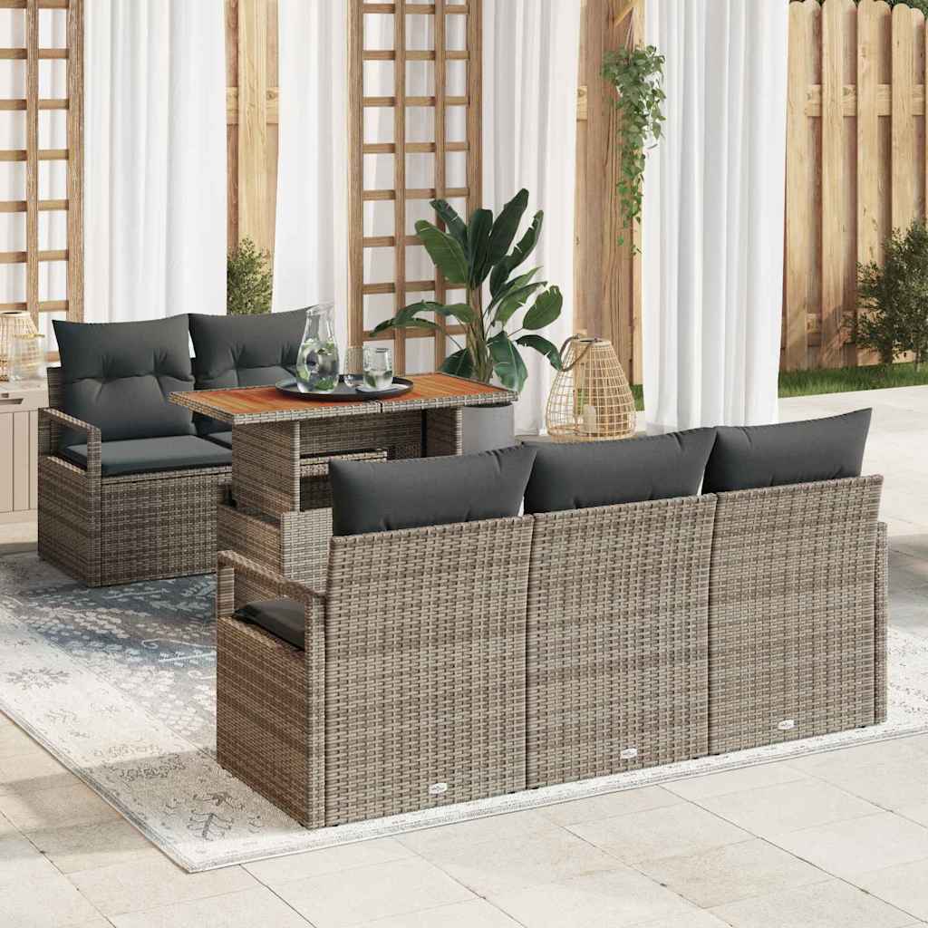 Sodo Sofų Rinkinys su pagalve 6 pcs Pilka