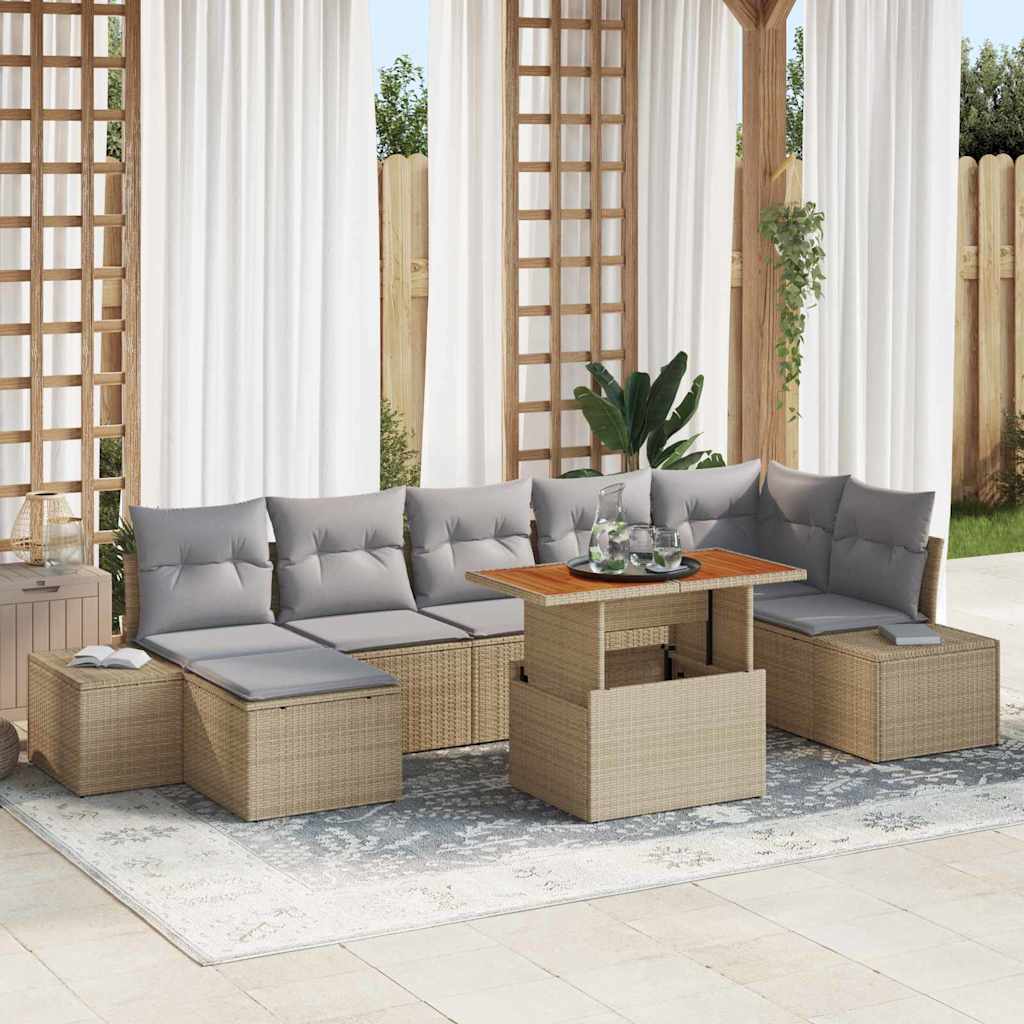 Sodo Sofų Rinkinys su pagalve 8 pcs Bežinė ir pilka