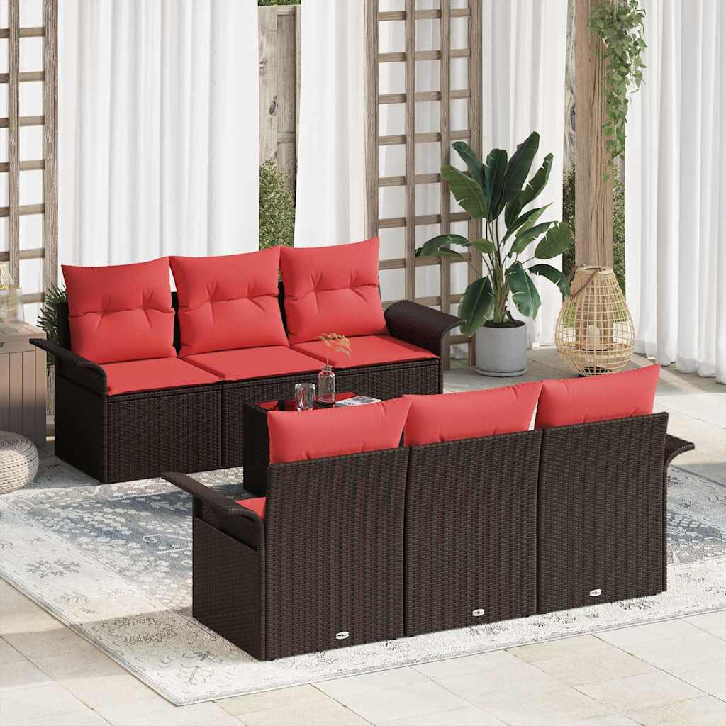 Sodo Sofų Rinkinys su pagalve su saugykla 7 pcs Bežinė Raudona