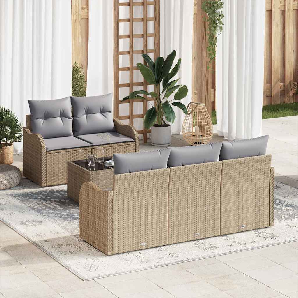 Sodo Sofų Rinkinys su pagalve su saugykla 6 pcs Bežinė ir pilka