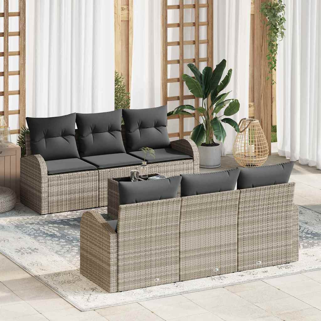 Sodo Sofų Rinkinys 7 pcs Šviesiai pilka ir tamsiai pilka