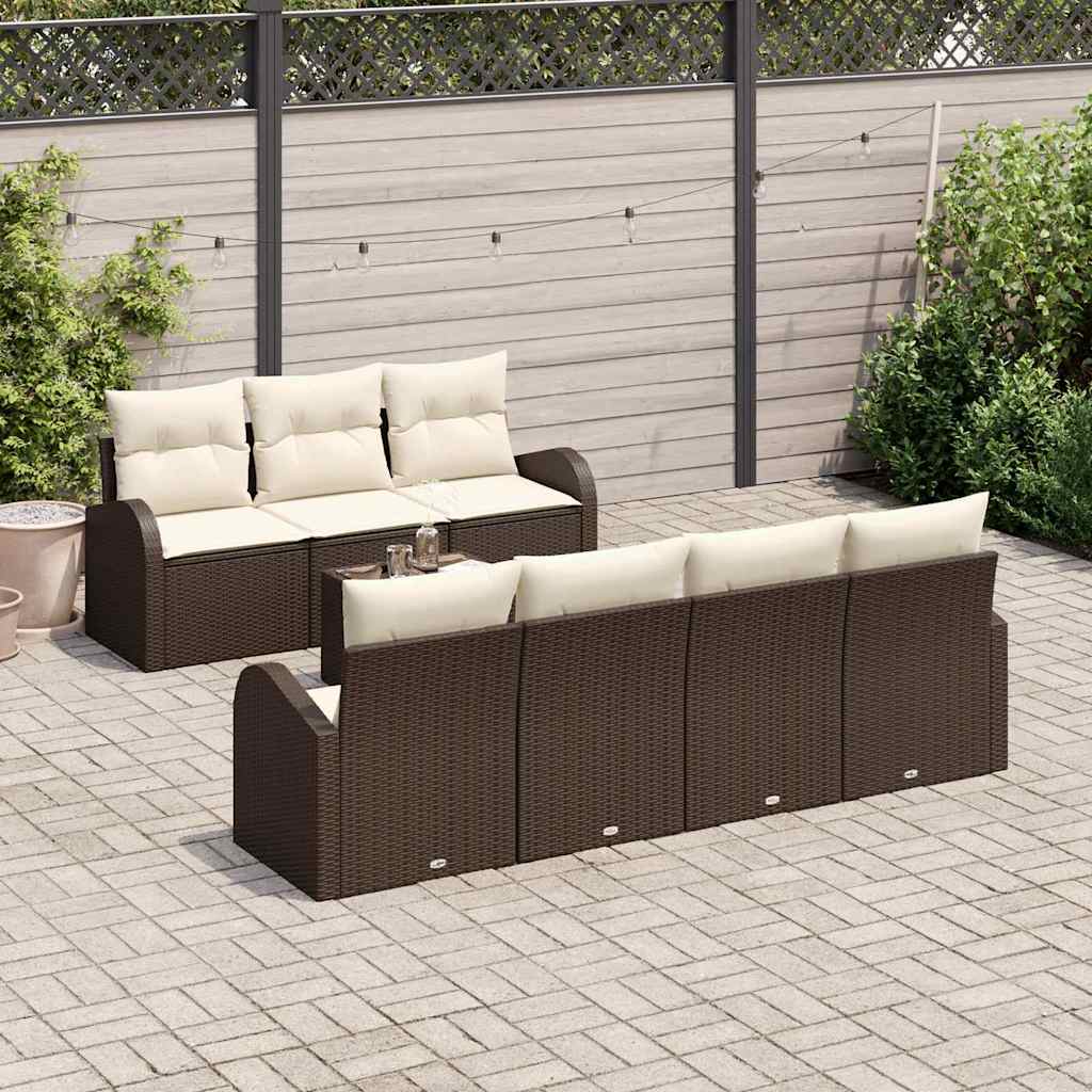 Sodo Sofų Rinkinys 8 pcs Ruda, kreminė 55 x 55 x 37 cm