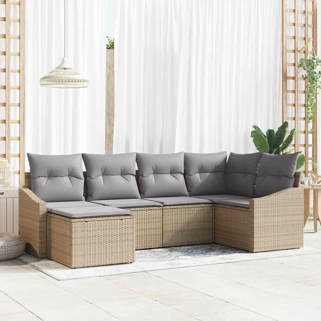 Sodo valgomojo komplektas 6 pcs Bežinė ir šviesiai pilka