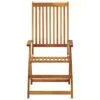 Atlošiamos sodo kėdės su pagalvėmis iš akacijos medienos