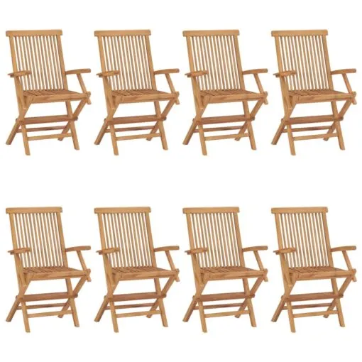 Sodo kėdės, 8vnt., tikmedžio medienos masyvas (41999+2x312277)