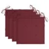 Tikmedžio sodo kėdės su vyno raudonomis pagalvėlėmis lauke