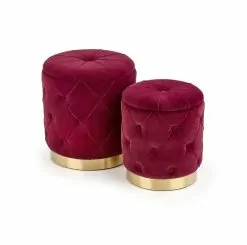 POLLY set of two stools, spalva: dark red