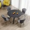 Stalas VERTIGO extension table, Spalva: top - juoda marble, legs - juoda
