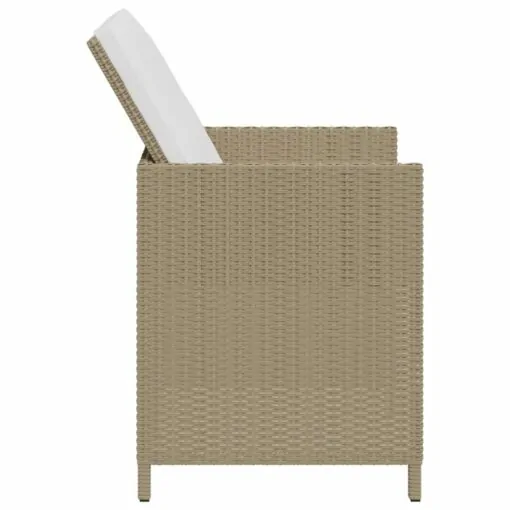 Sodo kėdės su taburetėmis, 2vnt., smėlio, poliratanas